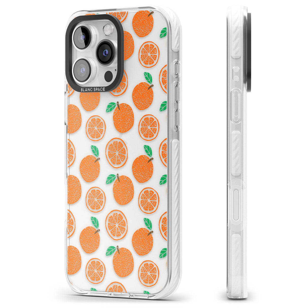 iPhone 16 Pro Max Orange Pattern Black Impact Phone Case