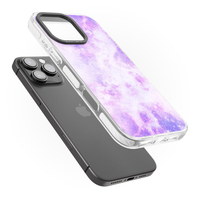 iPhone 16 Pro Max Purple Galaxy Pattern Design Black Impact Phone Case