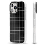 iPhone 16 Pro Max Simplistic Large Grid Pattern Black Black Impact Phone Case