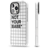 iPhone 16 Pro Max Grid Pattern Not Your Babe Black Impact Phone Case