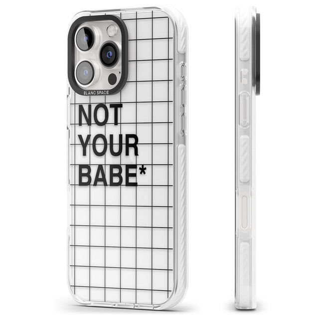 iPhone 16 Pro Max Grid Pattern Not Your Babe Black Impact Phone Case