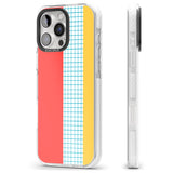 iPhone 16 Pro Max Abstract Grid Red, Blue, Yellow Black Impact Phone Case