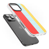 iPhone 16 Pro Max Abstract Grid Red, Blue, Yellow Black Impact Phone Case