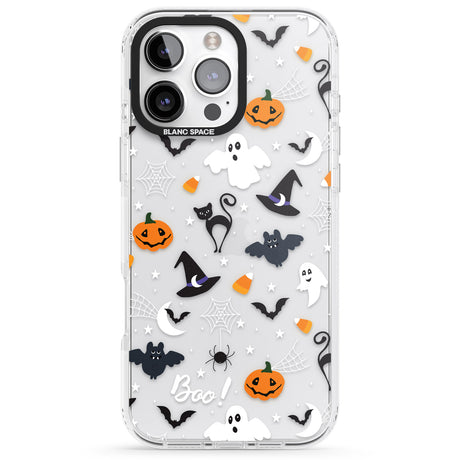 iPhone 16 Pro Max Halloween Mix Pattern Black Impact Phone Case