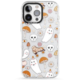 Cute Ghost and Skulls Pattern Impact Phone Case for iPhone 16 Pro, iPhone 16 Pro Max