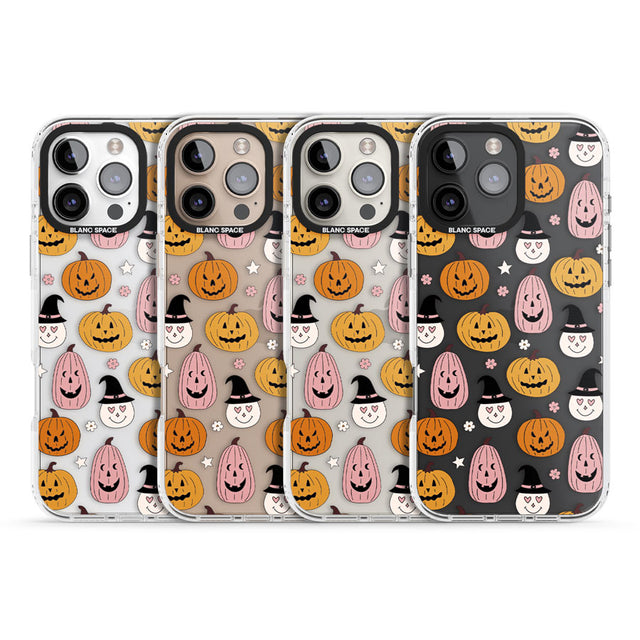 Witches and Pumpkins Pattern Impact Phone Case for iPhone 16 Pro, iPhone 16 Pro Max