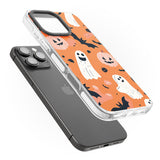 Orange Halloween Pattern Impact Phone Case for iPhone 16 Pro, iPhone 16 Pro Max