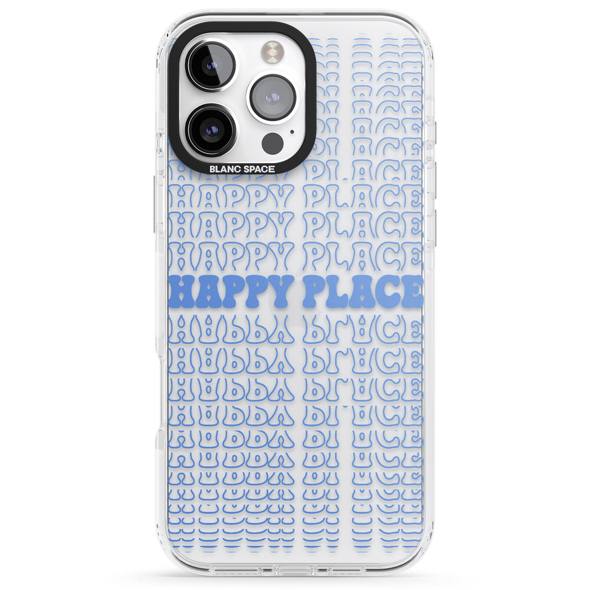 iPhone 16 Pro Max Happy Place (Blue) Black Impact Phone Case + Magsafe