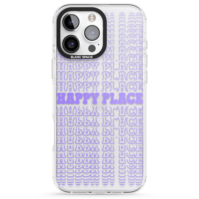 iPhone 16 Pro Max Happy Place (Purple) Black Impact Phone Case + Magsafe