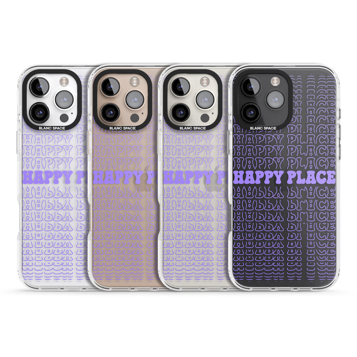 iPhone 16 Pro Max Happy Place (Purple) Black Impact Phone Case + Magsafe