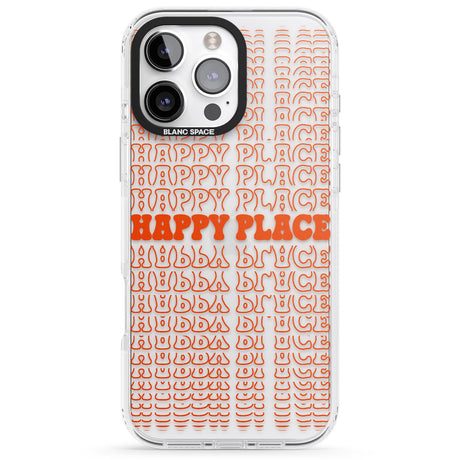 iPhone 16 Pro Max Happy Place (Orange) Black Impact Phone Case + Magsafe