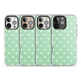 iPhone 16 Pro Max Small Heart Pattern: Green Black Impact Phone Case