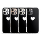 iPhone 16 Pro Max Single Heart Design: White & Black Impact Phone Case