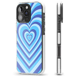 iPhone 16 Pro Max Blue Heart Illusion Black Impact Phone Case