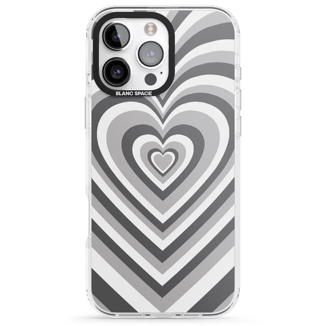 iPhone 16 Pro Max Monochrome Heart Illusion Black Impact Phone Case