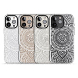 iPhone 16 Pro Max White Henna Flower Wheel Black Impact Phone Case