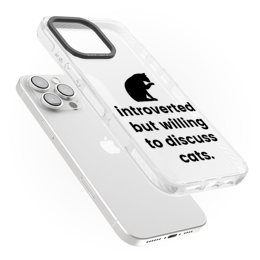 Introverted But Willing To Discuss Cats Impact Phone Case for iPhone 16 Pro, iPhone 16 Pro Max