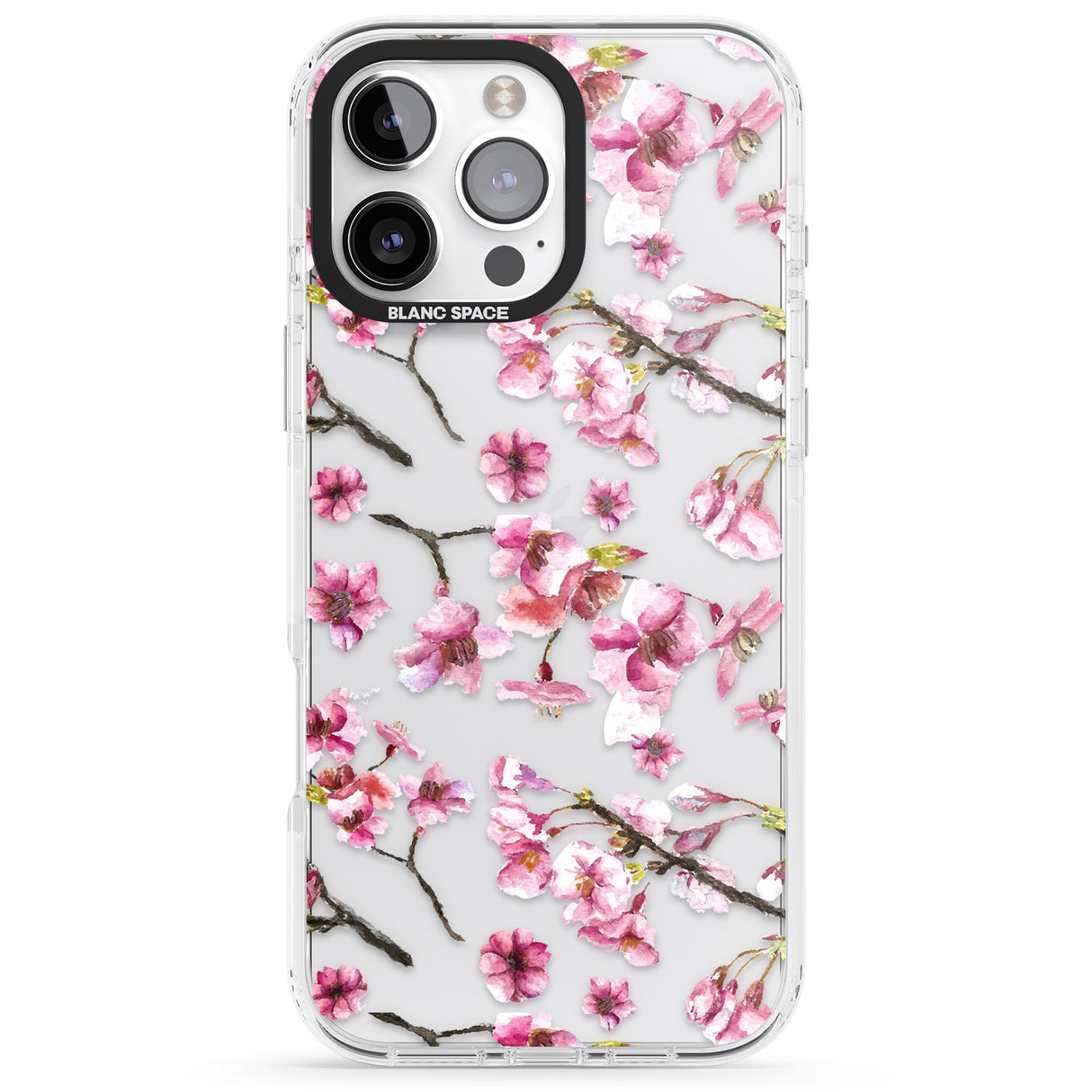 iPhone 16 Pro Max Sakura Watercolour Black Impact Phone Case