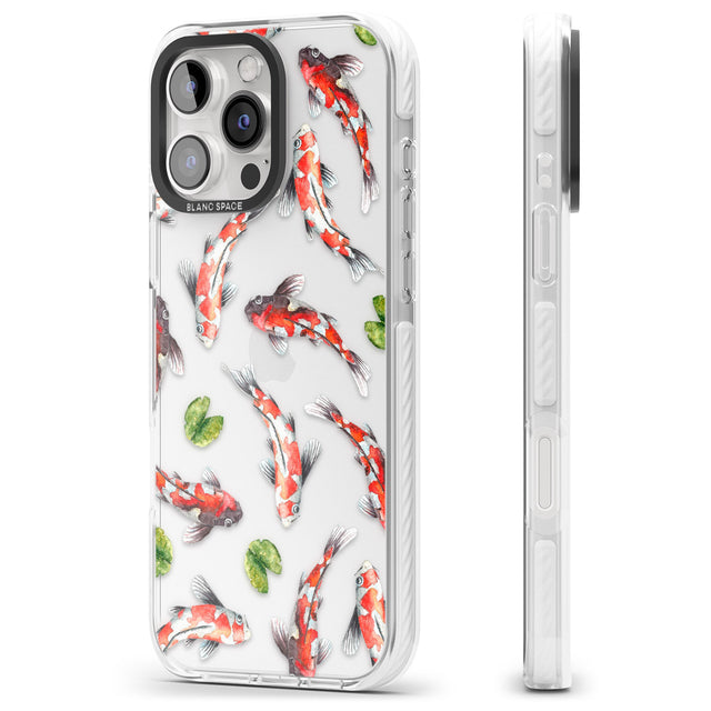 iPhone 16 Pro Max Koi Fish Japanese Watercolour Black Impact Phone Case