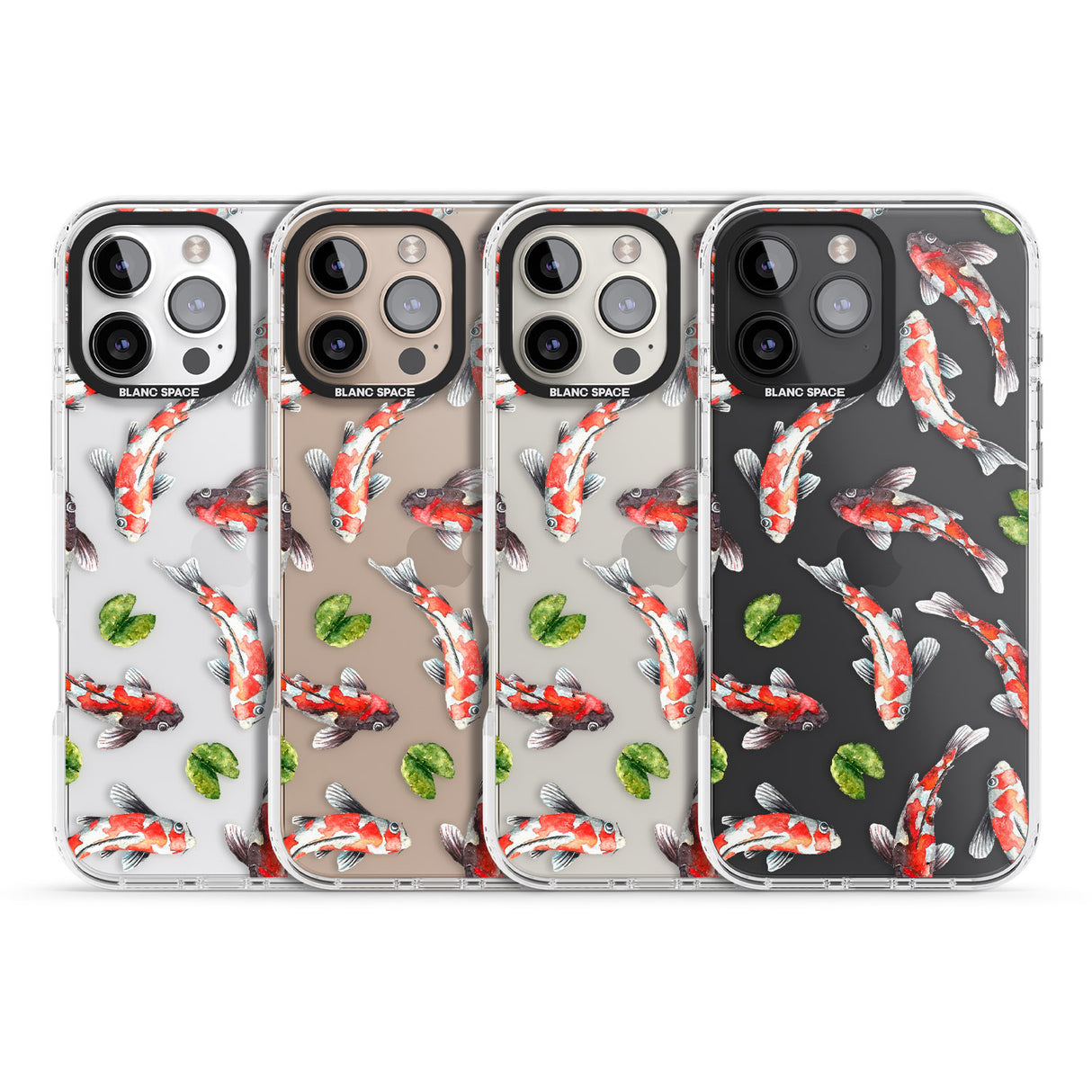 iPhone 16 Pro Max Koi Fish Japanese Watercolour Black Impact Phone Case