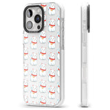 iPhone 16 Pro Max Lucky Cat Maneki-Neko Japanese Pattern Black Impact Phone Case