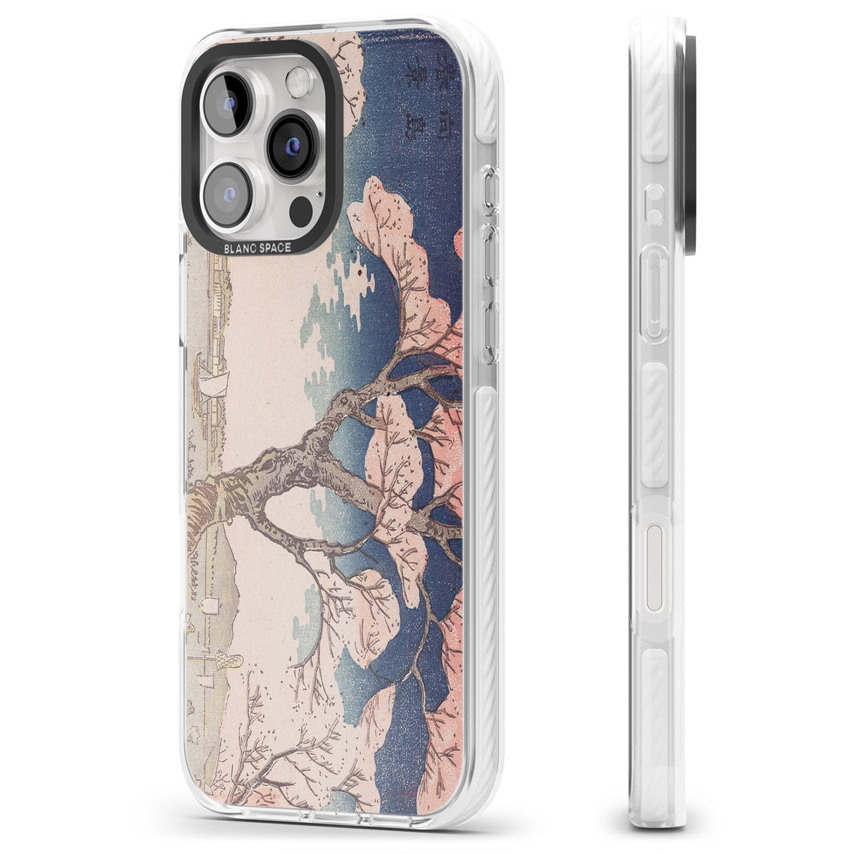 iPhone 16 Pro Max Vintage Japanese Illustrations Cherry Tree Black Impact Phone Case