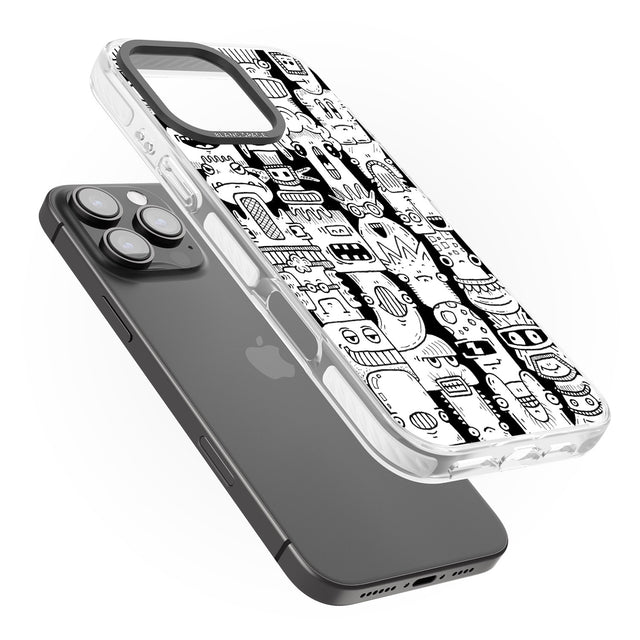 iPhone 16 Pro Max Monochrome Heads Black Impact Phone Case