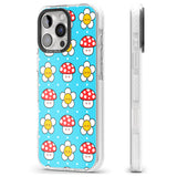 iPhone 16 Pro Max Shroom Bunnies Kawaii Pattern Black Impact Phone Case