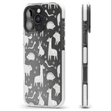 iPhone 16 Pro Max Adorable Mixed Animals Pattern (Clear) Black Impact Phone Case