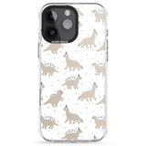 iPhone 16 Pro Max Adorable Dinosaurs Pattern Black Impact Phone Case