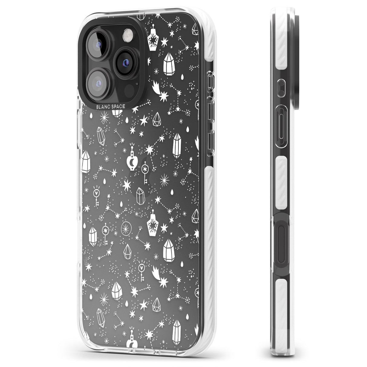 iPhone 16 Pro Max White Magic Black Impact Phone Case