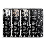 iPhone 16 Pro Max Tribal Palms - White on Black Black Impact Phone Case