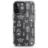 iPhone 16 Pro Max Black Tribal Palms Black Impact Phone Case