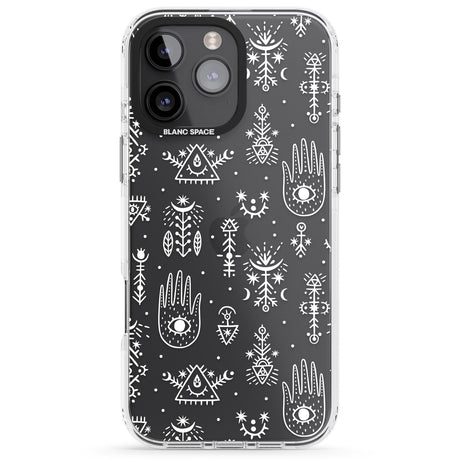 iPhone 16 Pro Max Black Tribal Palms Black Impact Phone Case