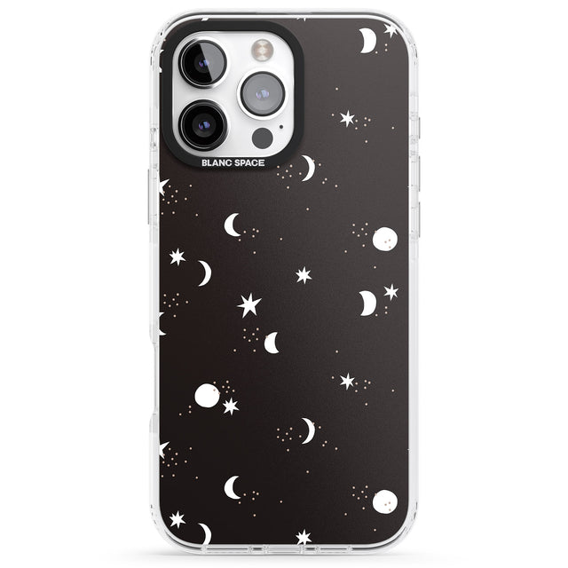 iPhone 16 Pro Max Funky Moons & Stars Black Impact Phone Case