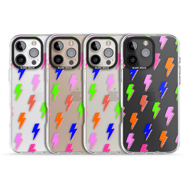 iPhone 16 Pro Max Rainbow Pop Lightning Black Impact Phone Case