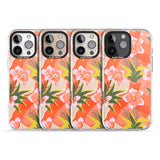 iPhone 16 Pro Max Hawaiian Flowers Abstract Pattern Black Impact Phone Case