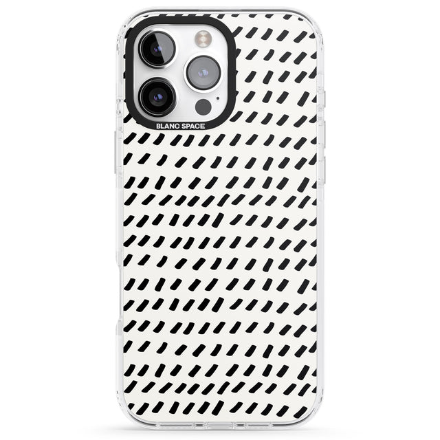 iPhone 16 Pro Max Hand Drawn Lines Pattern Black Impact Phone Case