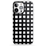 iPhone 16 Pro Max Messy Black Grid - Clear Black Impact Phone Case