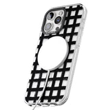 iPhone 16 Pro Max Messy Black Grid - Clear Black Impact Phone Case