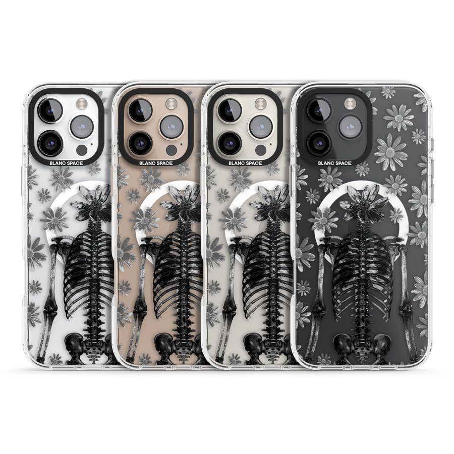 Skeleton Flower Impact Magsafe Phone Case for iPhone 16 Pro, iPhone 16 Pro Max