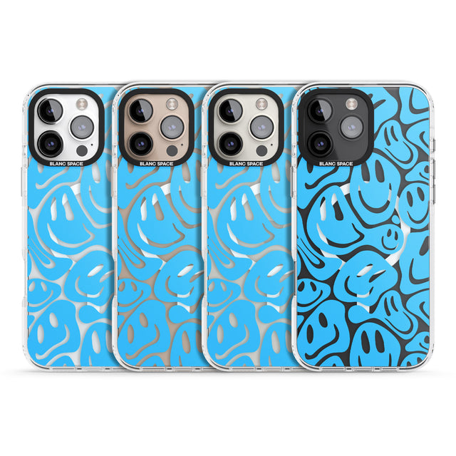 iPhone 16 Pro Max Blue Acid Faces Black Impact Phone Case