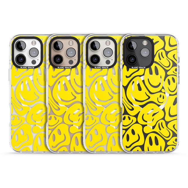 iPhone 16 Pro Max Yellow Acid Faces Black Impact Phone Case