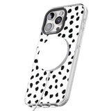 iPhone 16 Pro Max White Dalmatian Print Black Impact Phone Case