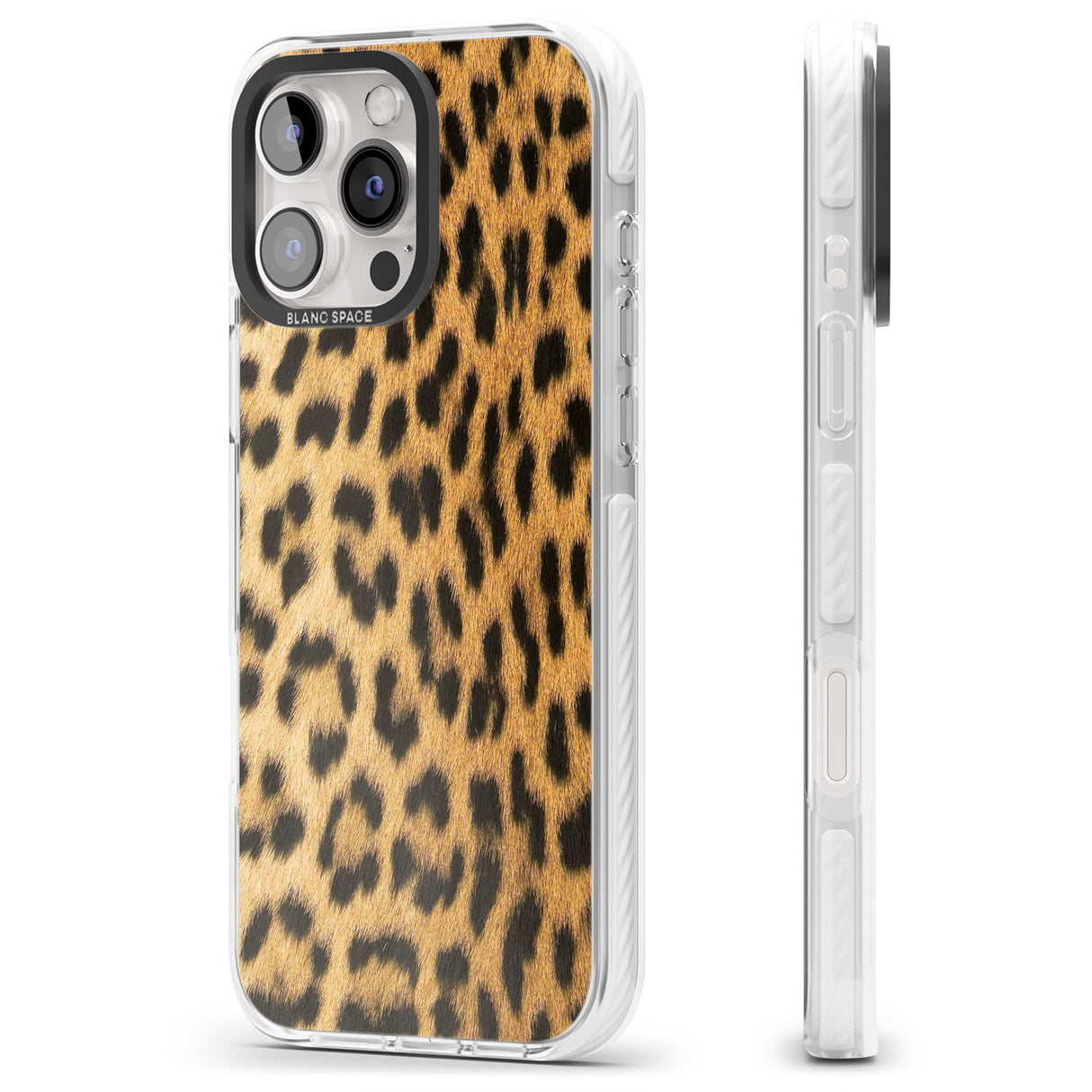 iPhone 16 Pro Max Designer Fashion Gold Leopard Print Black Impact Phone Case