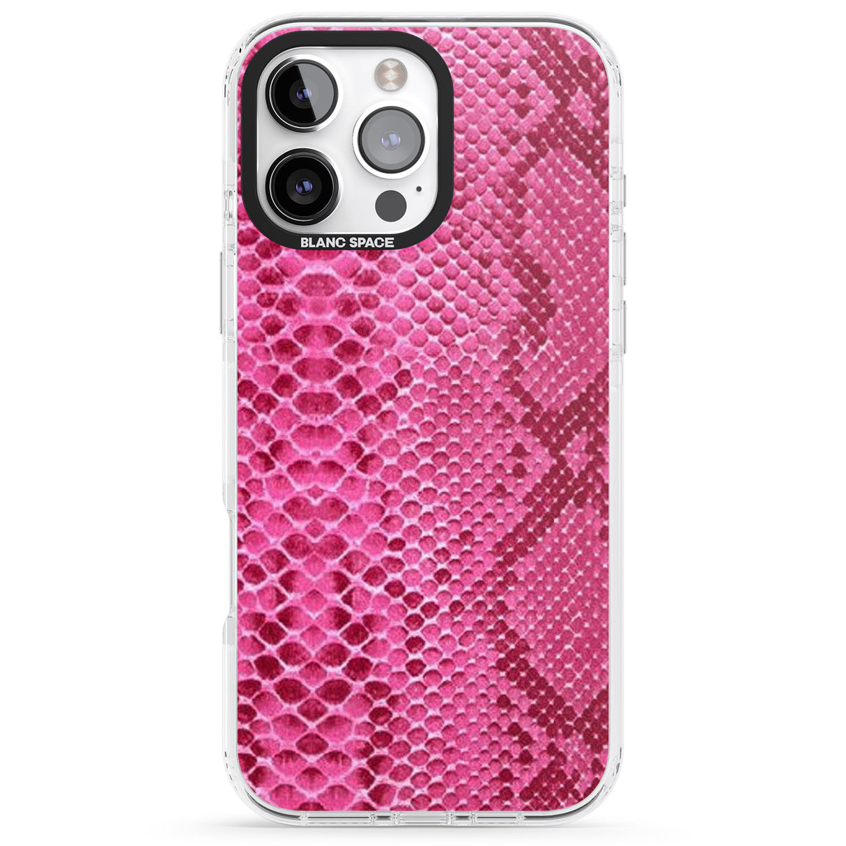 iPhone 16 Pro Max Pink Snakeskin Black Impact Phone Case