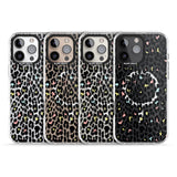 iPhone 16 Pro Max Mixed Pastels Leopard Print - Transparent Black Impact Phone Case