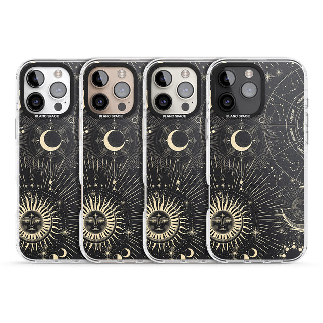 iPhone 16 Pro Max Sun & Symbols Astrological Black Impact Phone Case