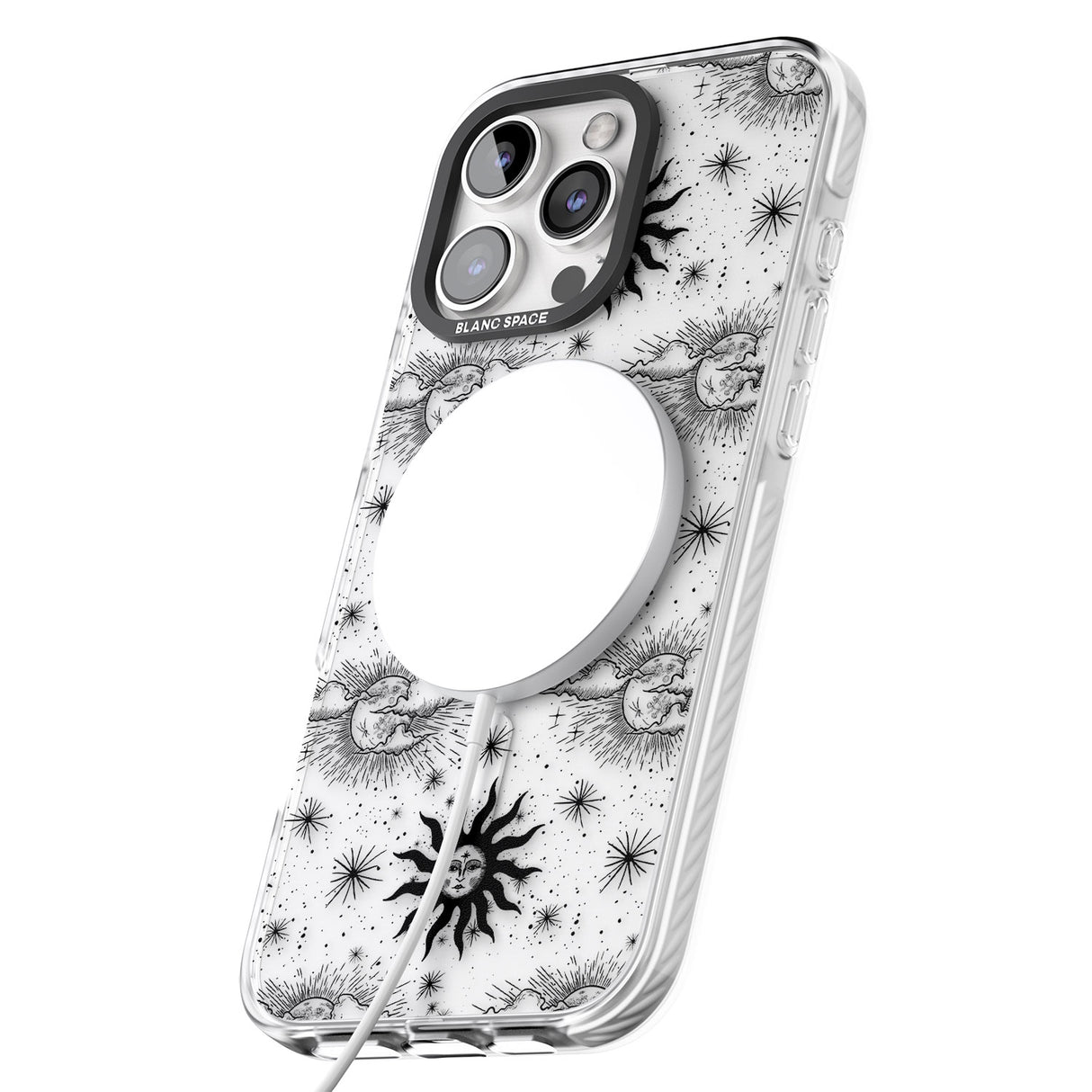 iPhone 16 Pro Max Suns & Clouds Vintage Astrological Black Impact Phone Case