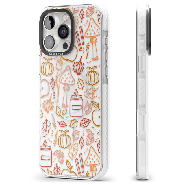 Autumn Line Pattern Impact Magsafe Phone Case for iPhone 16 Pro, iPhone 16 Pro Max